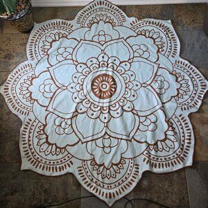 ViX Paula Hermanny Lotus Mandala Terry Cloth Towel Yoga Mat Decoration